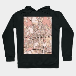 Winston-Salem Map Pattern in Soft Pink Pastels Hoodie